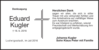 Traueranzeige von Eduard Kugler von Neue Presse Coburg