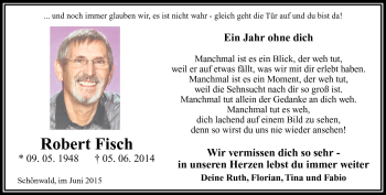 Traueranzeige von Robert Fisch von Frankenpost