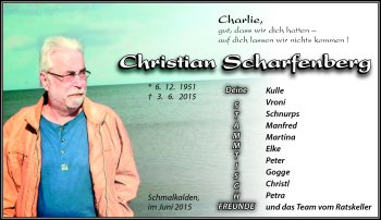 Traueranzeige von Christian Scharfenberg von Südthüringer Presse