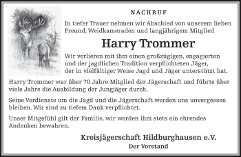 Traueranzeige von Harry Trommer von Südthüringer Presse