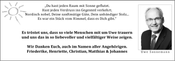 Traueranzeige von Uwe Sonnemann von Frankenpost