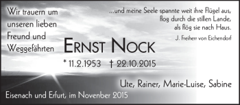 Traueranzeige von Ernst Nock von Südthüringer Presse