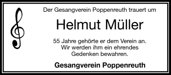 Traueranzeige von Helmut Müller von Frankenpost