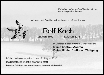Traueranzeige von Rolf Koch von Neue Presse Coburg