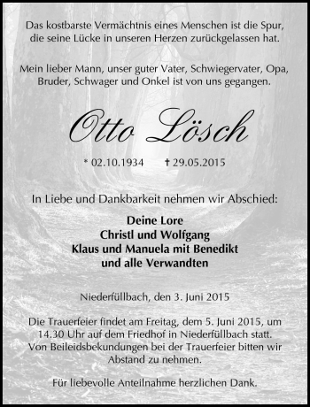 Traueranzeige von Otto Lösch von Neue Presse Coburg