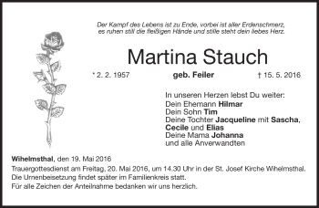 Traueranzeige von Martina Stauch von Neue Presse Coburg