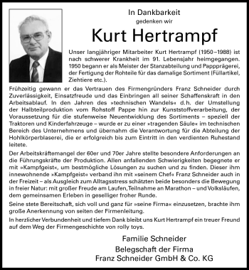 Traueranzeige von Kurt Hertrampf von Neue Presse Coburg
