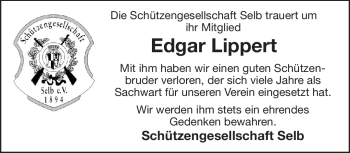 Traueranzeige von Edgar Lippert von Frankenpost