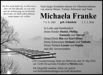 Traueranzeige von Michael Franke von Neue Presse Coburg