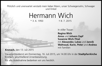 Traueranzeige von Hermann Wich von Neue Presse Coburg