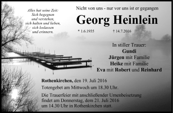 Traueranzeige von Georg Heinlein von Neue Presse Coburg