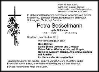 Traueranzeige von Petra Sesselmann von Frankenpost