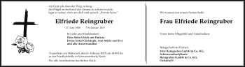 Traueranzeige von Elfreide Reingruberg von Frankenpost