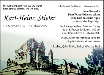 Traueranzeige von Karl-Heinz Stieler von Südthüringer Presse