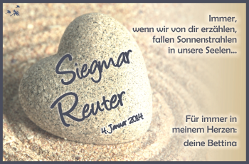 Traueranzeige von Siegmar Reuter von Südthüringer Presse