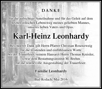 Traueranzeige von Karl-Heinz Leonhardy von Neue Presse Coburg