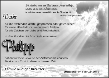 Traueranzeige von Philipp  von Südthüringer Presse