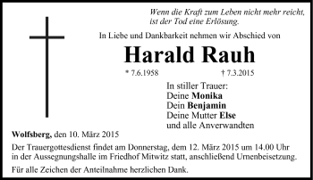 Traueranzeige von Harald Rauh von Neue Presse Coburg