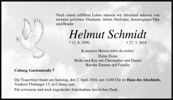 Traueranzeige von Helmut Schmidt von Neue Presse Coburg