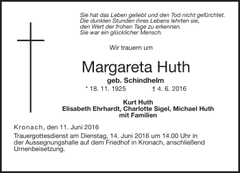 Traueranzeige von Kurt Huth von Neue Presse Coburg