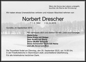 Traueranzeige von Norbert Drescher von Frankenpost