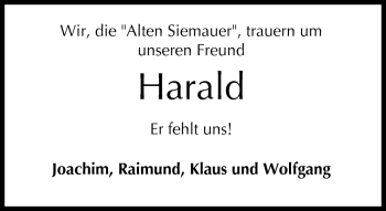 Traueranzeige von Harald Werner von Neue Presse Coburg