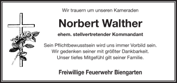 Traueranzeige von Norbert Walther von Frankenpost
