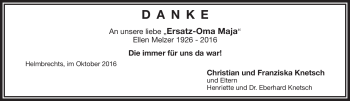 Traueranzeige von Ellen Melzer von Frankenpost