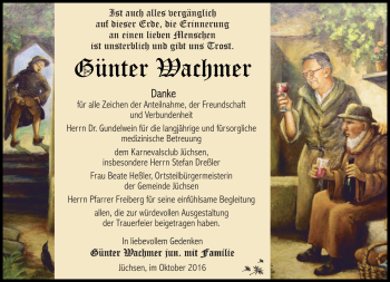 Traueranzeige von Günter Wachmer von Südthüringer Presse