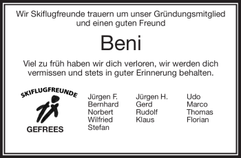 Traueranzeige von Beni  von Frankenpost