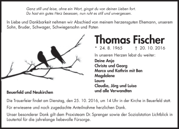 Traueranzeige von Thomas Fischer von Neue Presse Coburg
