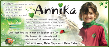Traueranzeige von Annika  von Neue Presse Coburg