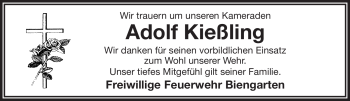 Traueranzeige von Adolf Kießling von Frankenpost
