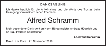 Traueranzeige von Alfred Schramm von Neue Presse Coburg