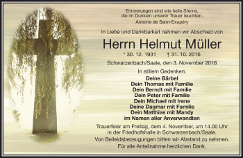 Traueranzeige von Helmut Müller von Frankenpost