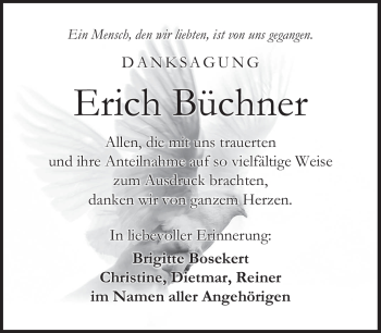 Traueranzeige von erich Büchner von Neue Presse Coburg