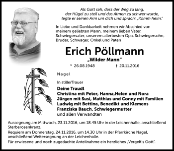 Traueranzeige von Erich Pöhlmann von Frankenpost