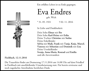 Traueranzeige von Eva Endres von Neue Presse Coburg