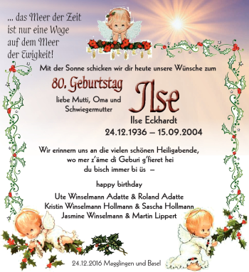 Traueranzeige von Ilse Eckardt von Südthüringer Presse