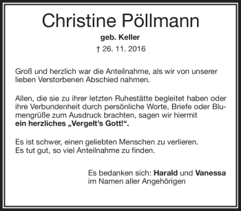Traueranzeige von Christine Pöllmann von Frankenpost
