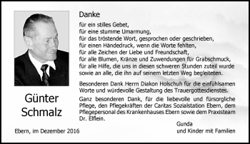 Traueranzeige von Günter Schmalz von Neue Presse Coburg