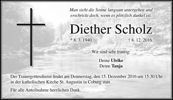 Traueranzeige von Diether Scholz von Neue Presse Coburg