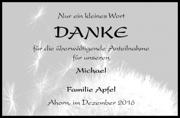 Traueranzeige von Michael Apfel von Neue Presse Coburg