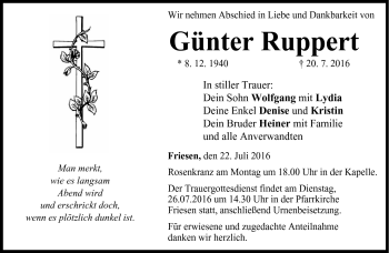 Traueranzeige von Günter Ruppert von Neue Presse Coburg