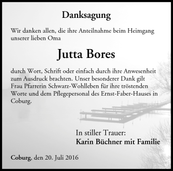 Traueranzeige von Jutta Bores von Neue Presse Coburg