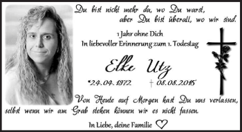 Traueranzeige von Elke Utz von Frankenpost