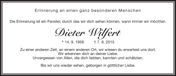 Traueranzeige von Dieter Wilfert von Frankenpost