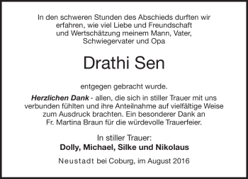 Traueranzeige von Drathi Sea von Neue Presse Coburg