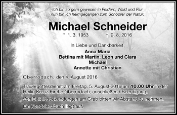 Traueranzeige von Michael Schneider von Neue Presse Coburg