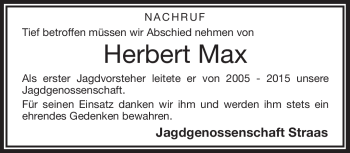 Traueranzeige von Herbert Max von Frankenpost